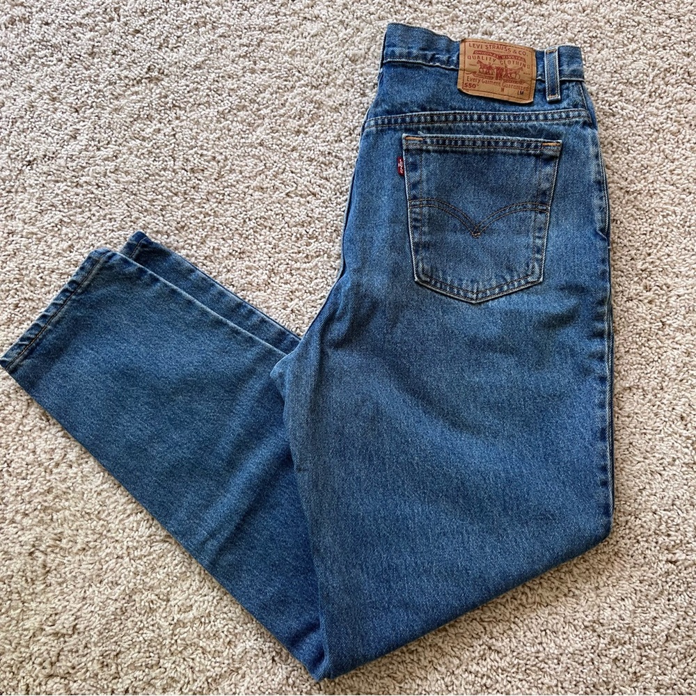 Vintage Y2K Levi’s 550 Jeans Red Tab Tag Size 16 USA Relaxed Tapered Mom Zip Fly